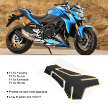Motorcycle Gas Oil Fuel Tank Sticker Pad Protector BlackGold for 6L Vehicles