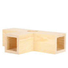 Wooden Hamster Tunnel Tube Small Pets House with Nest & Exercise T Shape 30cm