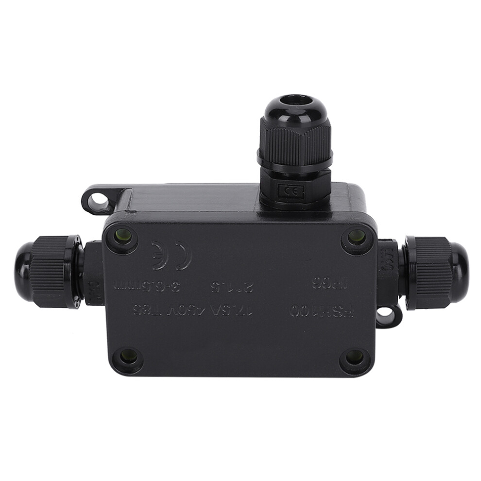 Waterproof Junction Box Black Ip66 1In 2 Out For Outdoors 450V 8471392426587
