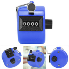 4-Digit Hand Tally Counter with Hook, ABS Plastic, 46x32mm, Multiple Colors
