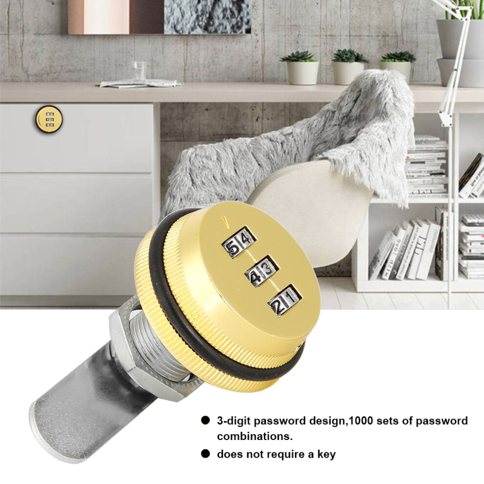 Mechanical 3-Digit Code Mailbox Cabinet Lock Zinc Alloy, 20Mm/30Mm 9351392427557