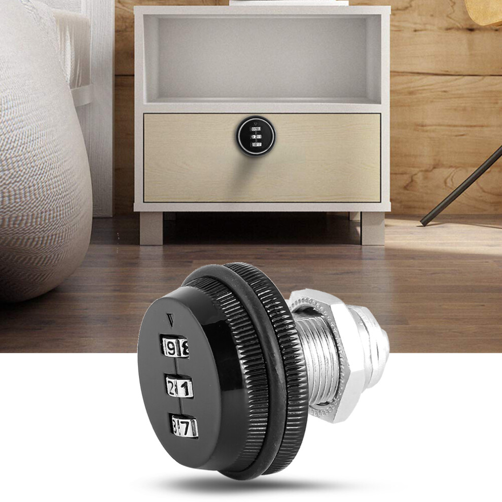 2Pcs Zinc Alloy Mechanical 3-Digit Code Mailbox Lock Black 20Mm 8741392427649