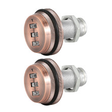 2pcs Zinc Alloy 3-Digit Mechanical Mailbox Cabinet Lock, Red Copper 30mm