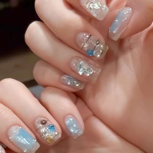 (XS) Glitzerkurznägel für Outfits 1