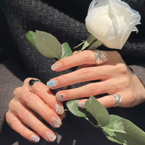 (XS) Glitzerkurznägel für Outfits 2