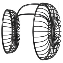 Double Layer Fruit Basket Organizers Durability Iron-Black