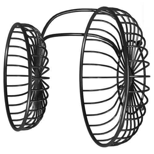 Double Layer Fruit Basket Organizers Durability Iron-Black