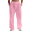 Men's Linen Button Straight Leg Pants, Drawstring Design-Pink L 1