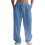 Men's Linen Button Straight Leg Pants, Drawstring- blue L 1
