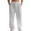 Men's Linen Button Straight Leg Pants, Drawstring-light gray L 1