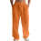 Men's Linen Button Straight Leg Pants, Drawstring-Orange L 1