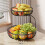 Two Level Wire Meshes Organizers Countertops Fruit Basket-White 4