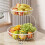 Double Layer Fruit Basket Organizers Durability Iron-Black 6