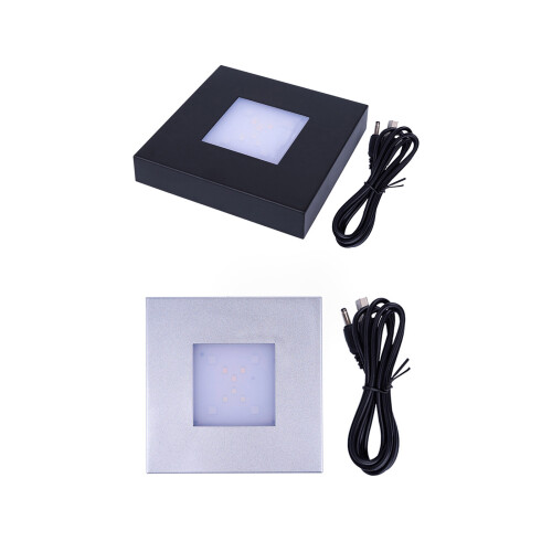 Adjustable Brightness Multicolor LED Touch Lamp Base for-Silver 1