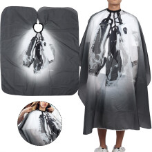 Waterproof Hairdressing Apron Barber Gown Cape 62.9x55.1in Gray-Black