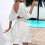 Womens Dresses Square Neck Tie Back Lantern Sleeve-White S 4