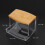 Transparent Plastic Bamboo Cover Storage Box 9x6x7cm 9