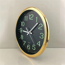 (Black gold edge) Silent Luminous Wall Clock for Home Office Decor