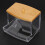 Transparent Plastic Bamboo Cover Storage Box 9x6x7cm 10