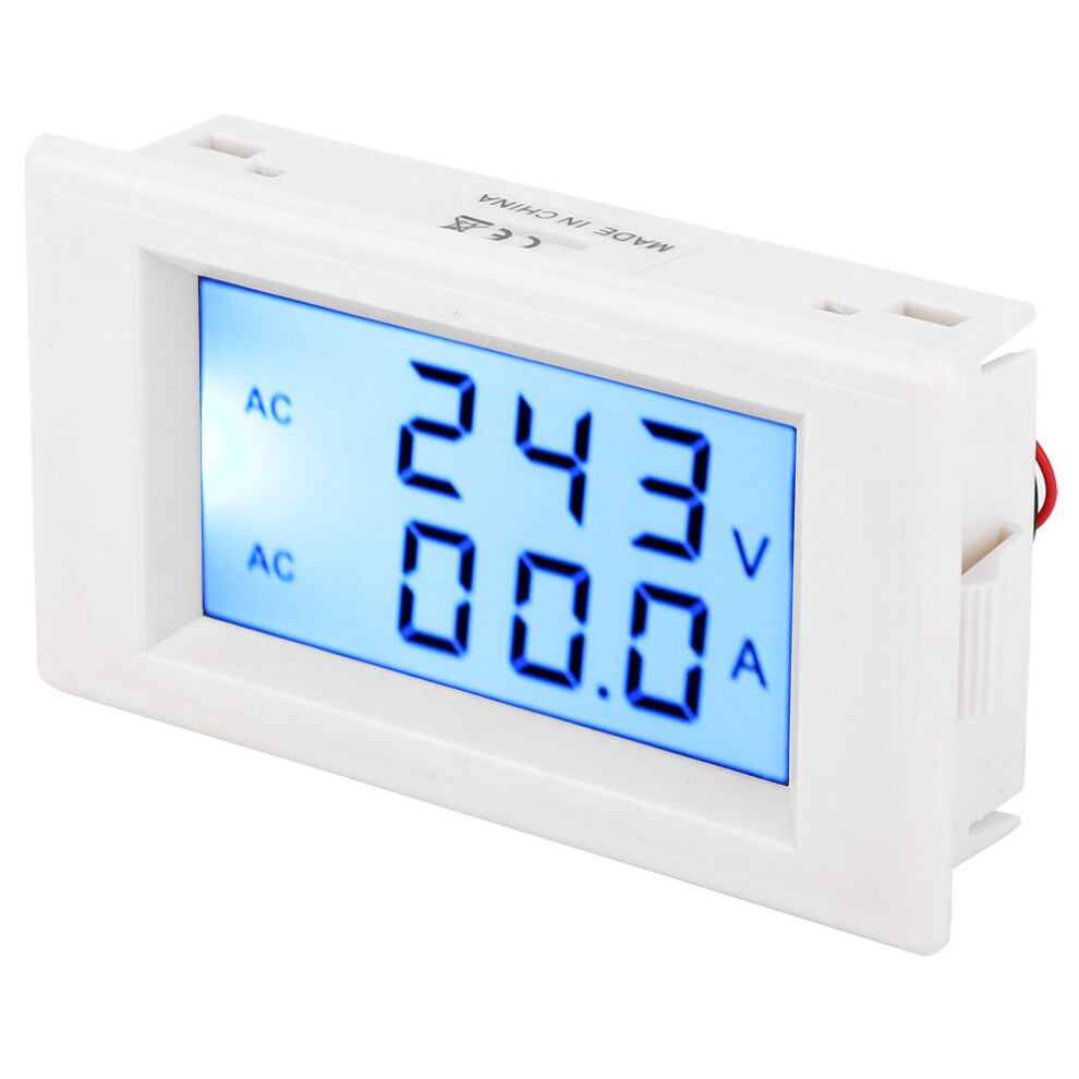 D69-2042 Dual Display Voltmeter Ammeter Ac80-300V 0-50A/100A White 4951392431797