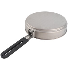 1100ml Titanium Fry Pan 7.7" Foldable Handle for Camping Hiking Backpacking