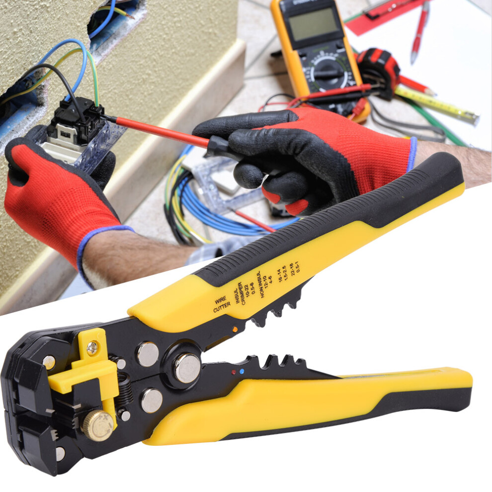 Multifunctional 8" Wire Stripper & Crimping Pliers - Chrome Vanadium Steel Yellow 9301392695852