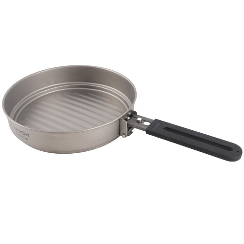 1100ml Titanium Fry Pan 7.7" Foldable Handle for Camping Hiking Backpacking 2