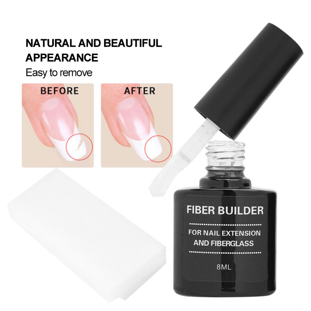 40pcs Nail Extension Fiberglass Gel Kit, 8ml, 8x4cm