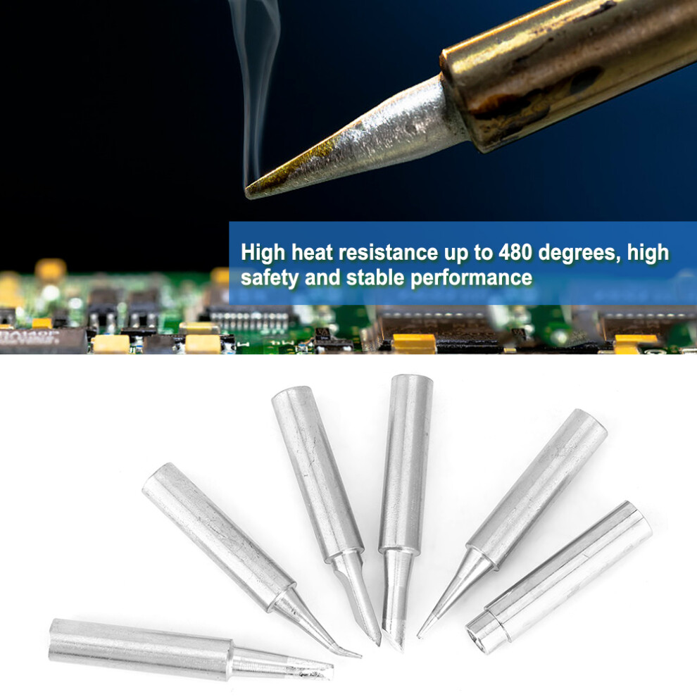 Soldering Iron Tips 6Pcs Copper Replacement 6.25Mm Diameter Precision Tool 7601392438971