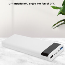 10x18650 Battery Box Shell Portable Power Bank No Welding DIY 10 Slots White