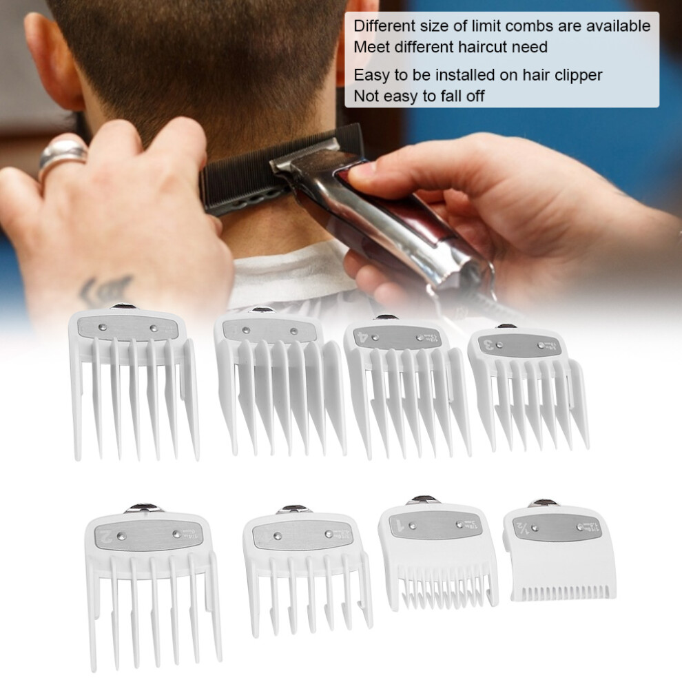8pcs Haircut Limiter Comb Set for Clippers, 1.5mm-25mm