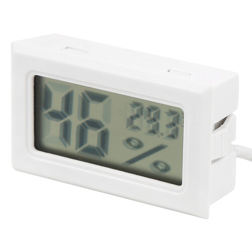 FY-12 Digital Hygrometer LED LCD, Temp & Humidity Meter, White 2