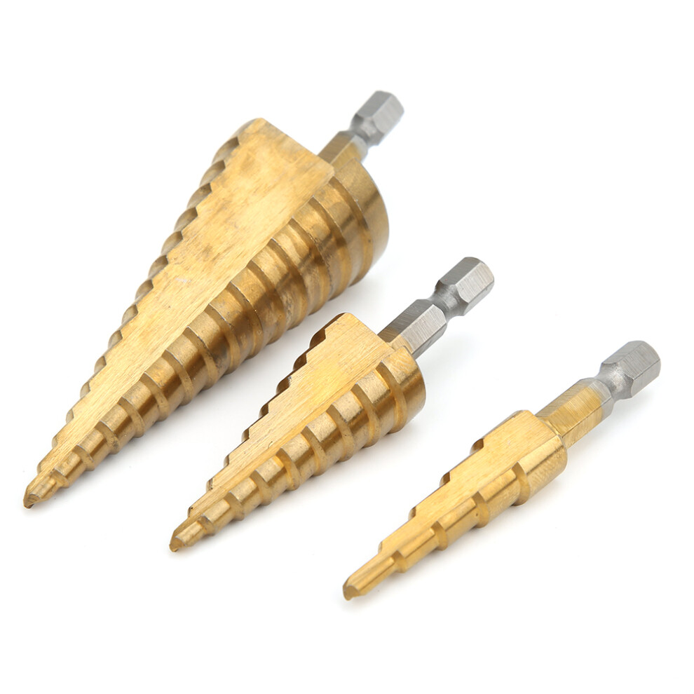 3x HSS Cone Step Drill Bits 4241