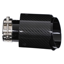 Universal Exhaust Tip Stainless Steel & Carbon Fiber Black 63mm Inlet 101mm Outlet
