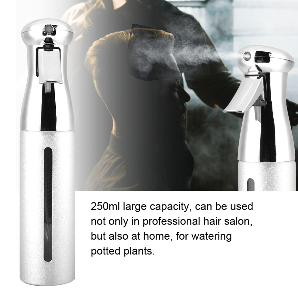 Unisex Silver 250Ml Hairdressing Spray Bottle Fine Mist Styler For Salon & Barber