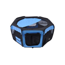 Portable Cat Dog Playpen Pet Puppy Rabbit Guinea Pig Pen Run Dia 90 x 41H cm Indoor & Outdoor Blue