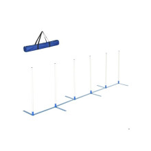 Dog Agility Equipment Training Adjustable Obstacle Course Set with 6 Weave Poles Storage Bag for Pet Outdoor Games Exercise