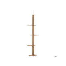 260cm Arbre à Chats Du Sol Au Plafond pour Chats d'Intérieur avec Trois Plateformes Centre d'Activités - Marron
