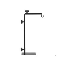 Adjustable Height and Length Reptile Lamp Stand Holder with Hook Hanging, Base - Black
