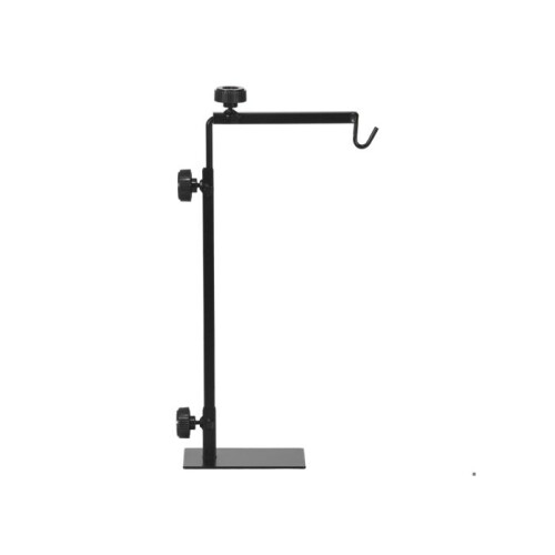 Adjustable Height and Length Reptile Lamp Stand Holder with Hook Hanging, Base - Black