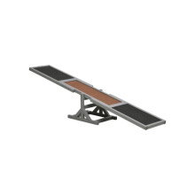 Wooden Pet Seesaw for Big Dogs, Dog Agility Equipment with Anti-Slip Surface - Grey