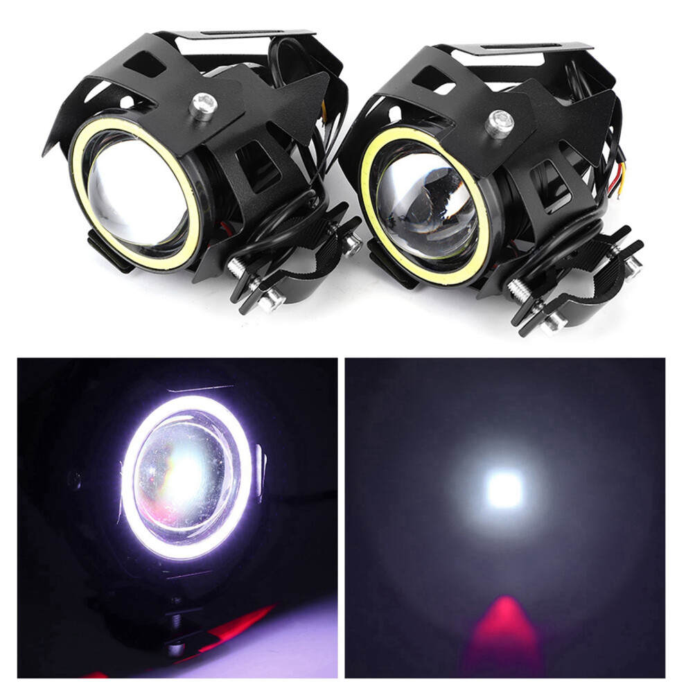 2Pcs 12V 30W 3000Lm U7 Led Angel Eyes Spot For Motorcycle & Car White/Light 8401392442119
