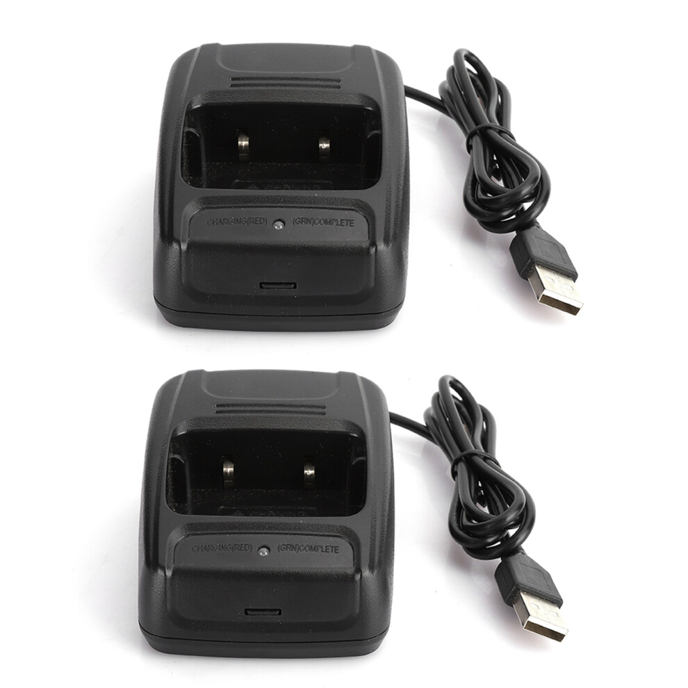2Pcs Abs Usb Charger For Bf666s/Bf777s/Bf888s Walkie Talkies Black 4661392442210