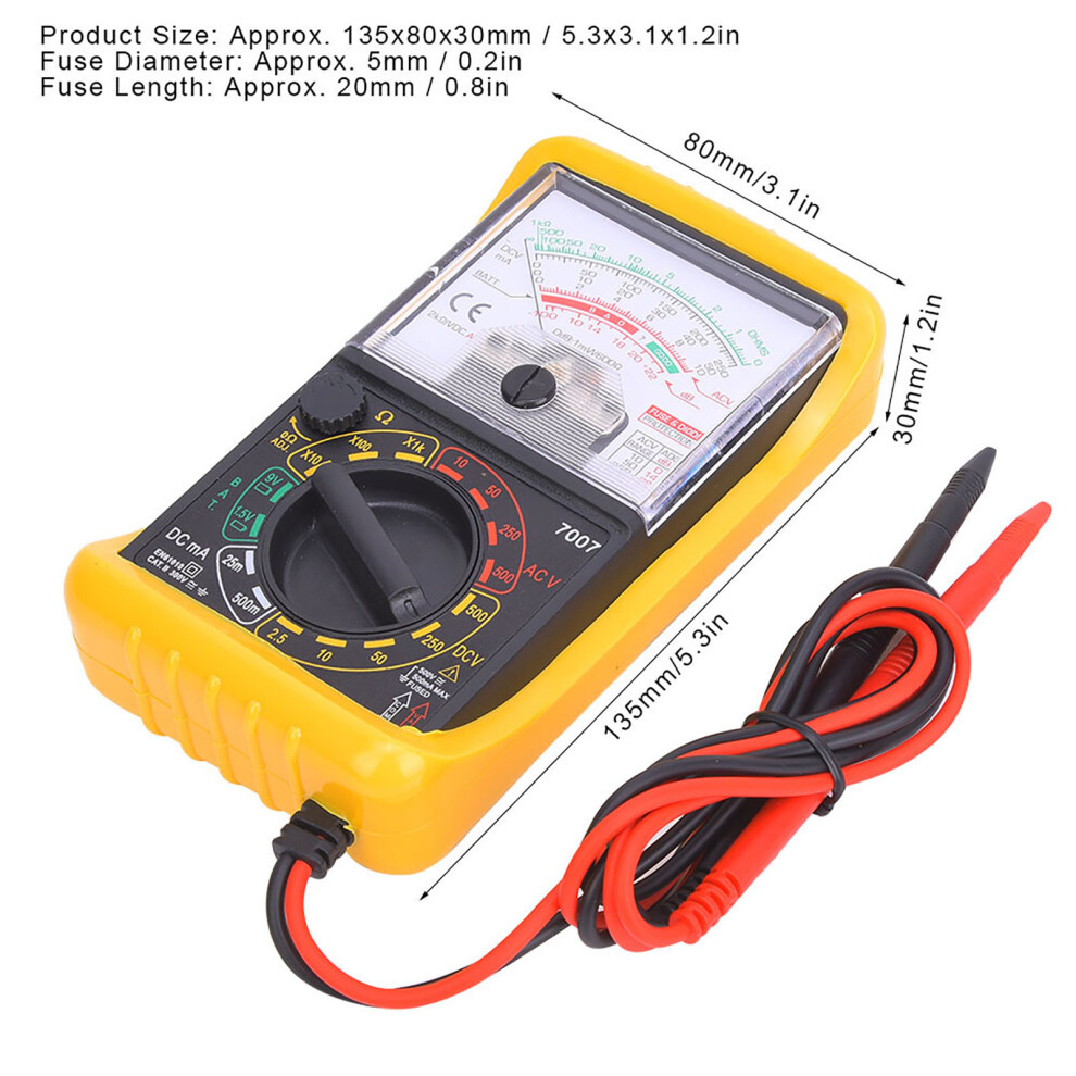 Kt7007 Mini Portable Handheld Analog Multimeter Voltmeter Ammeter 135X80x30mm 8251392703518