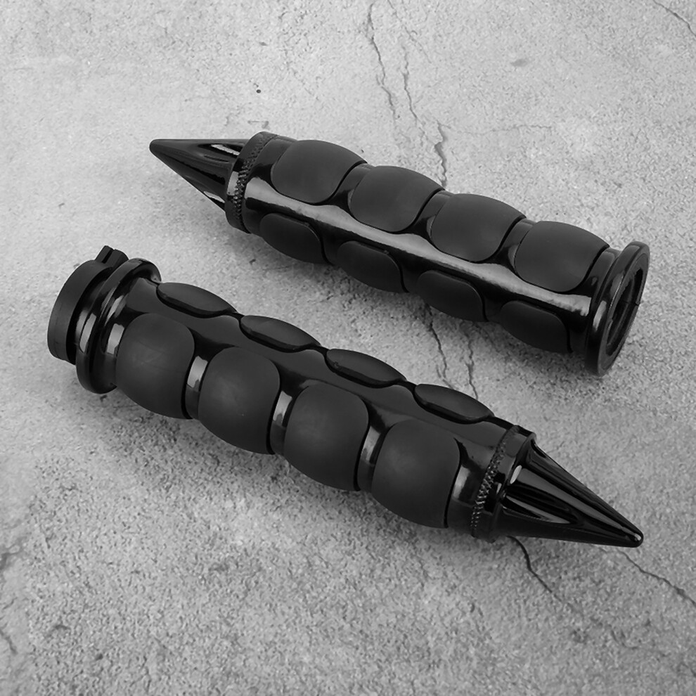 25Mm 1In Motorcycle Grip, Rubber Aluminium Black 7444352457564