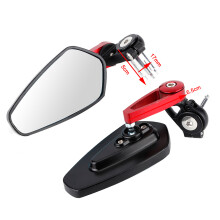 2pcs Aluminum Motorcycle Rearview Mirrors 5.5x10.5cm Red, Blue, Silver
