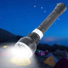 Aluminium Alloy 100M Waterproof LED Diving Flashlight, 25cm Black