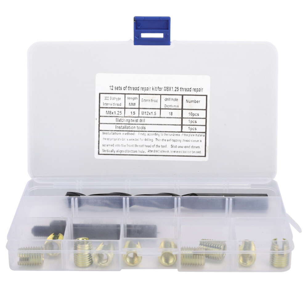 12pc M8 1.25 Self Tapping Insert Repair Kit