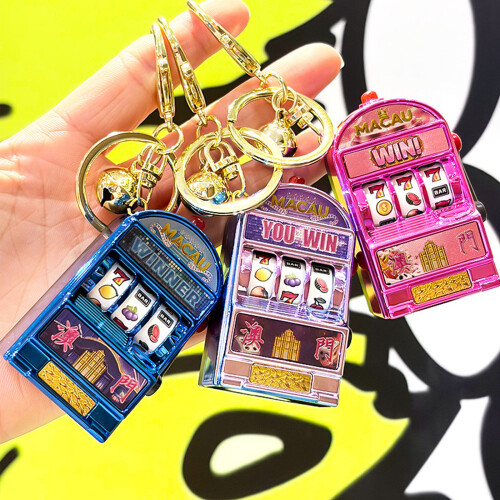 Interactive Machine Machine Keyring Vibrant Colors And-Rose Red 1