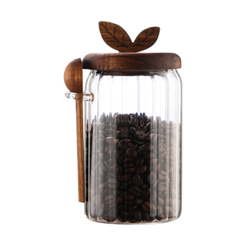Stijlvolle glazen voedselcontainer en schepjes met-800 ml